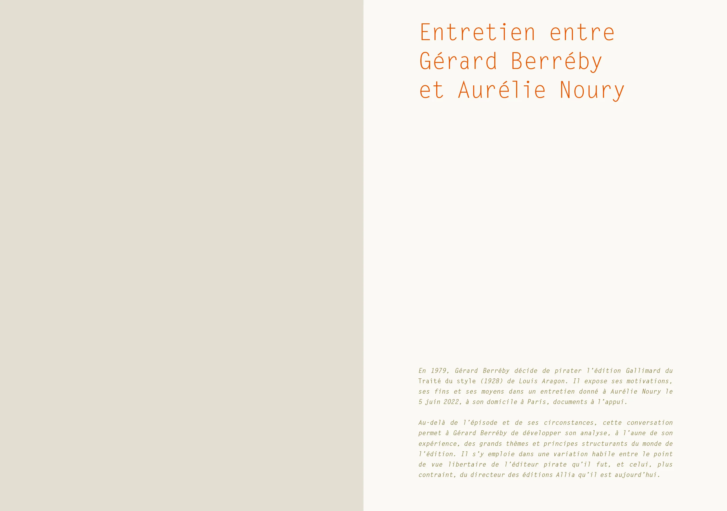 Gérard Berréby - Documents relatifs à l'édition pirate du Traité du style de Louis Aragon par Gérard Berréby - Image 4